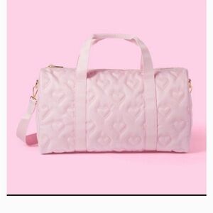 NWT ✅ Stoney clover Pink Quilted Heart Duffle Bag - Women's Travel Tote